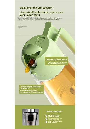 Eternal Lucka Kapalı Presli Yağ Püskürtme Şişesi Beyaz 470 ML