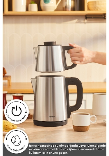 Karaca Tea Break Inox Çelik Su Isıtıcı & Çay Makinesi