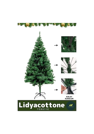 2025 Noel Paketi Kutulu Süsleme Seti Renkli Işığı Süsleri Yılbaşı Çam Ağacı 110 Cm 110 Dal Standart