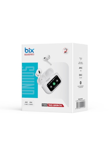 Bix TW8 Soundcraft ANC Dokunmatik Ekran 5.4 BT Kulakiçi Kulaklık