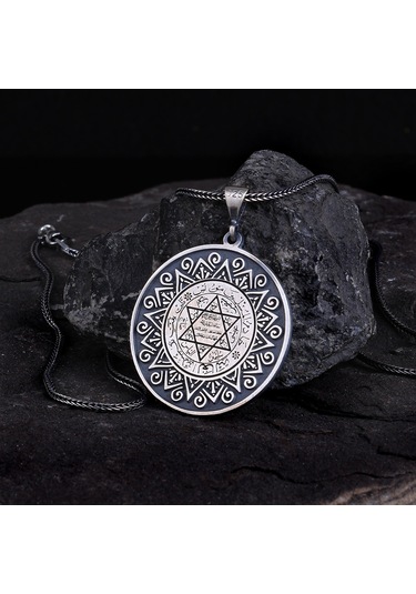 Hz Sleyman Mührü Model 925 Ayar Gümüş Kolye