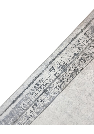 Dijital Kaymaz Yıkanabilir Modern Salon Halısı Mutfak Halısı Yolluk Balkon Halısı Ev Dekor3453 Krem - Gri