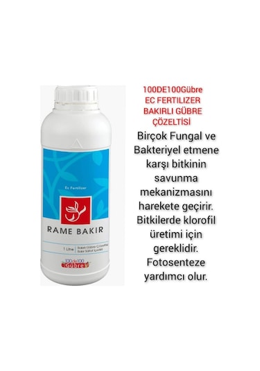 Meyve Ağaçları için Sıvı Bakır Yaprak Gübresi Rame Bakır 1 L