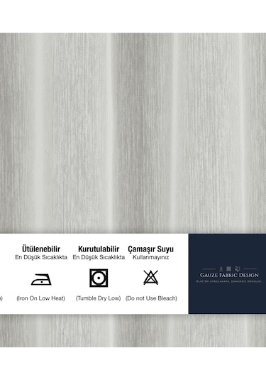 Gauze Fabric Design Bambu İpeksi Dokulu Tül Perde Normal Pile 1 X 2.5 Ekru