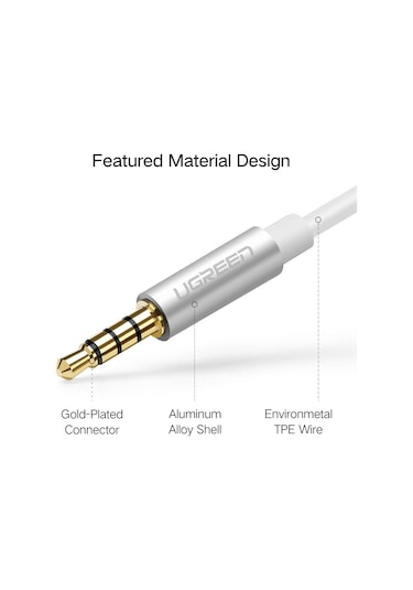 Sones Ugreen 3,5 Mm Erkek - 2 X 3,5 Mm Dişi Ses Konnektör Adaptör Kablosu 2'si 1 Arada Mikrofon + Kulaklık Ayırıcı Kablo Dönüştürücü