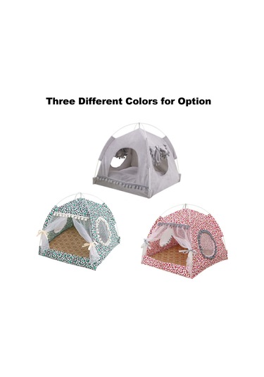 Vkemall Küçük Köpek Ve Kedi İçin Taşınabilir Çökeltilebilir Dış Mekan Kamp Tentesi - M Büyüklüğü, Leopar Desenli Yeşil