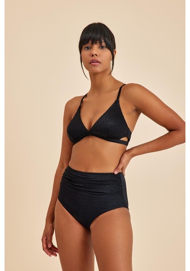Amarelle Bali Siyah Yüksek Belli Toparlayıcı Bikini Alt Siyah