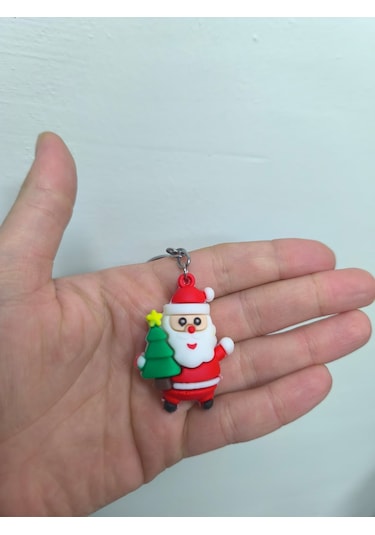 Yılbaşı Temalı Anahtarlık Yeni Yıla Özel Sevimli Ve Anlamlı Hediye Beyaz - Kırmızı