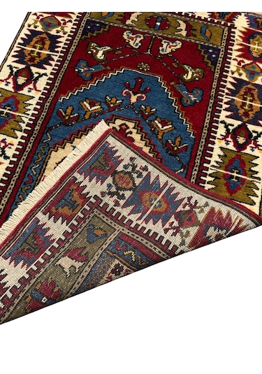 El Dokuma Sıfır Yahyalı Namazlık 77x120 Yün Kök Boya Seccade