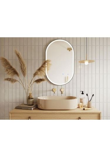 Çerçeveli Ayna, Duvar Aynası, Masa Aynası, Minyatür 40x25 Cm 25 X 40 Beyaz