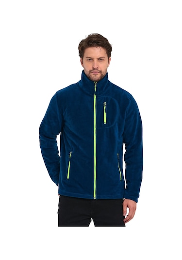 Genıus Store Erkek Polar Tam Fermuarlı 3 Cepli Outdoor Polar Ceket Tactical Flecee Polar-gns İndigo