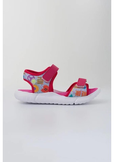 Dudino Paris Hafif Cırtlı Filet Çocuk Sandalet Pembe
