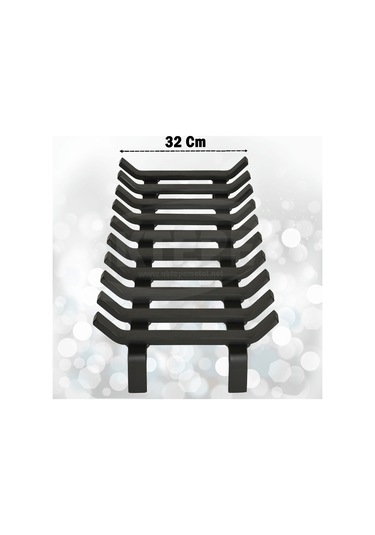 60 Cm X 32 Cm 10 Çubuklu Ekstra Şömine Izgarası Dar Gözlü Izgara