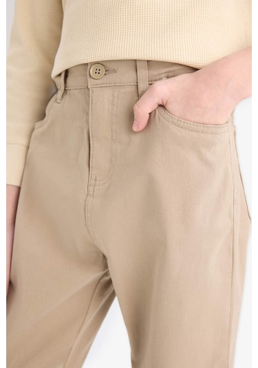 Defacto Erkek Çocuk Okula Dönüş Regular Fit Düz Paça Gabardin Pantolon U3254a625aubg716 Bej