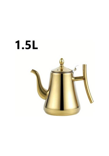 1.5l Kalınlaştırıcı Paslanmaz Çelik Çaydanlık Tencere Su Isıtıcısı Otel Restoran Ev İndüksiyon Pişirme Çiçek Çaydanlığı Kahve Sürahisi ALtın