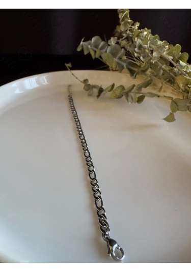 Figaro Model Çelik Zincir Çocuk Bileklik - Ok Serisi Gümüş