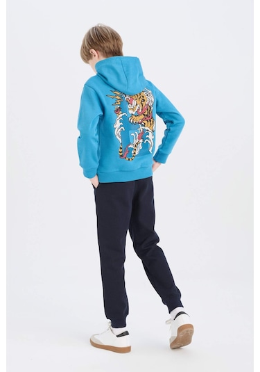 DeFacto Erkek Çocuk 2'li Takım Kapüşonlu Baskılı Sweatshirt Beli Lastikli Eşofman Altı D6872A824CWBE535 DeFacto Erkek Çocuk 2'li Takım Kapüşonlu Baskılı Sweatshirt Beli Lastikli Eşofman Altı D6872A824CWBE535