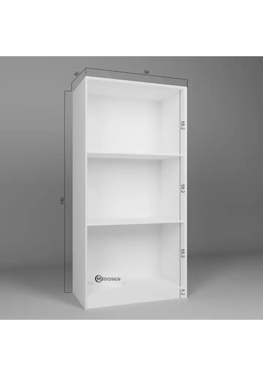 Lucas 4 Kapaklı 6 Raflı Yüklük Gardırop Seti Beyaz 188 Cm. Beyaz