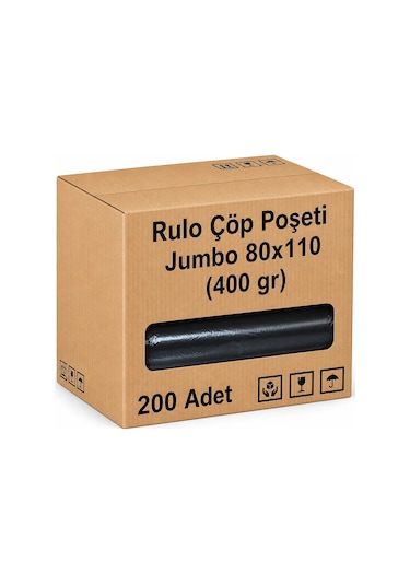 Rulo Çöp Poşeti Jumbo 80x110 400 Gr 200'lü
