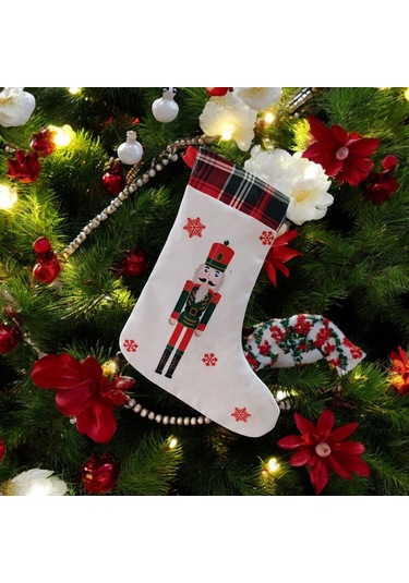 40 Cm Yılbaşı & Christmas Desenli Dekoratif Hediye Kesesi, Noel Ç