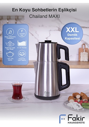 Fakir Chailand Maxi XXL 2 L Çelik Çay Makinesi