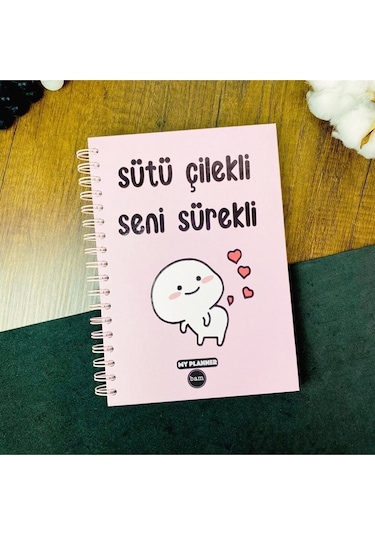 Sütü Çilekli Seni Sürekli Konuşan Ajanda-akademik Ajanda Planlayıcı Pembe