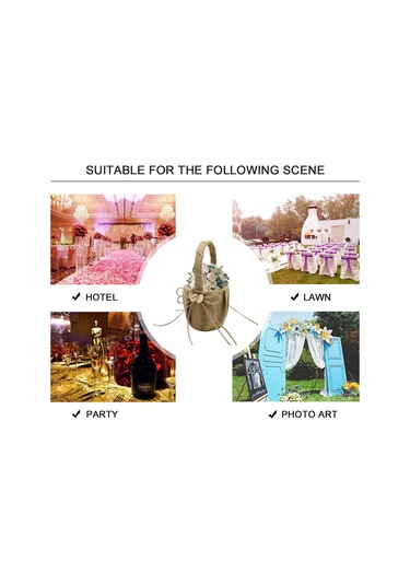 Xiyyadms Pmhl-057 Evlilik Çiçek Sepeti - Sarı Keten Ve Ahşap Çifte Kalp Desenli, 22x13.5cm, 100g