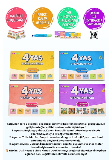 4 Yaş Etkinlik Seti 4 Kitap Bir Arada