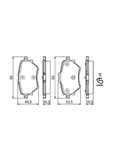 Opel Mokka -e 2020-2024 Bosch Arka Balata Wva25839