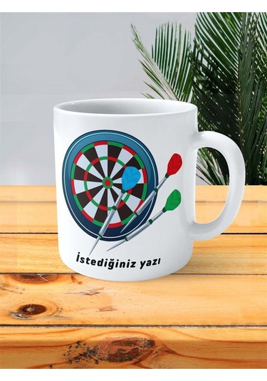 Dart Baskılı Kupa Bardak Kişiye Özel Model 7 Çok Renkli