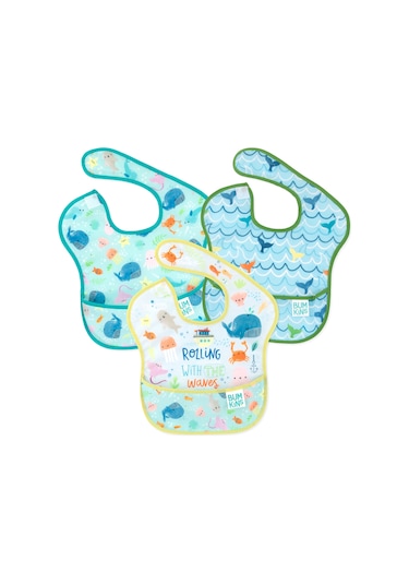 Bumkins Superbib Önlük 3'Lü Paket - Rolling With The Waves Çok Renkli