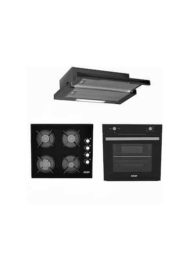 Exep Ivory EF-200 - EO-320 - E5E Siyah Ankastre Set