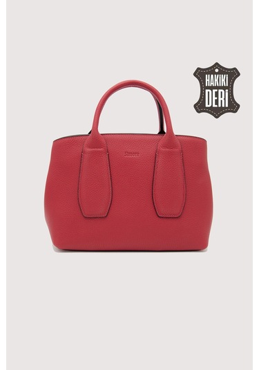 Hakiki Deri Kadın El Çantası Kırmızı Smr9226 Kırmızı