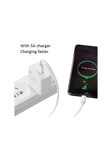 Xiyyadms 2m Beyaz Tpe Type-c Şarj Kablosu - 5a Hızlı Şarj, Dayanıklı Kapak, Akıllı Chip, Esnek Büküm Özelliği