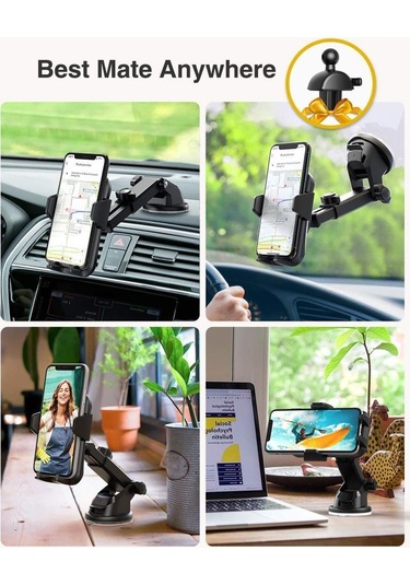 Araç Telefon Tutucu Torpidoya Yapışan Jel Vantuzlu C81A-138B-Siyah