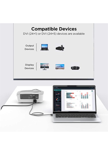 Qgeem QG-HD15 Çift-Bağlantı DVI Kablo Adaptörü Kablosu 1 Metre