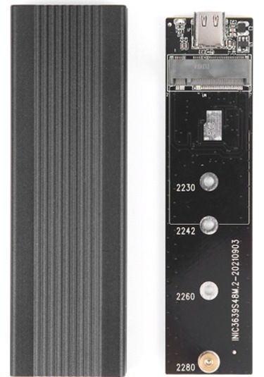 M.2 Nvme/sata Çift Protokollü Mobil Sabit Disk Kutusu Usb3.1 Tip-c Harici Ssd Muhafazası Alüminyum Alaşımlı Kabuk Siyah