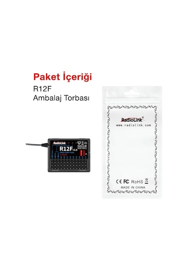 Radiolink R12f 12 Kanal Uzaktan Kumanda Alıcısı Dual Antenna Receiver W/s-bus+ppm+pwm