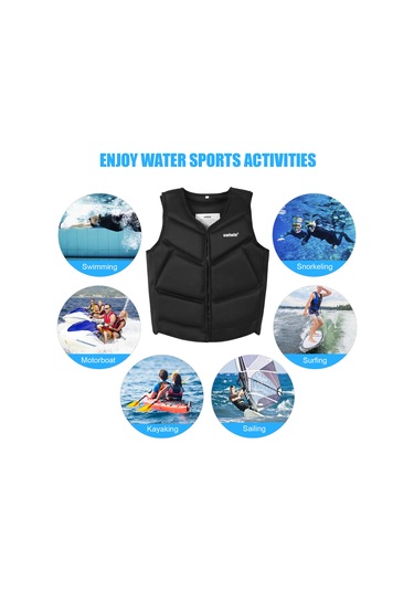 Konesam Xl Gri Siyah Kenar Çocuklar İçin Neopren Kayaklama Sualtı Yüzme İçin Hafif Kurtarma Yeleği