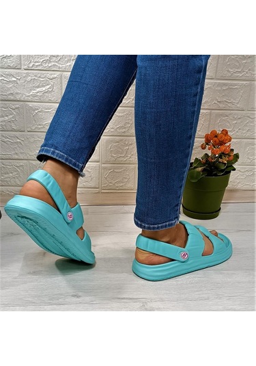Calx 1260 Su Yeşili Hafif Rahat Kadın Terlik & Sandalet 001