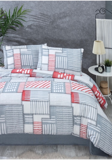 Tabu Home Patchwork Çift Kişilik Nevresim Takımı Antrasit
