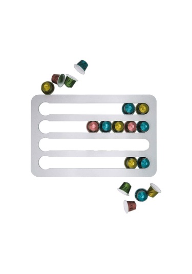 Geeksen Nespresso Kapsül Duvar Askısı, 24 Kapsül Kapasiteli Dayanıklı Alüminyum Tutucu Diğer