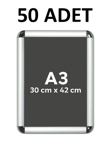 50 Adet A3 Eko Seri Çerçeve Rondo Köşe Aç Kapa Açılır Kapa