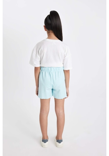 Defacto Kız Çocuk Dokuma Etiketli Şort D0907A824HSTR400 Turkuaz