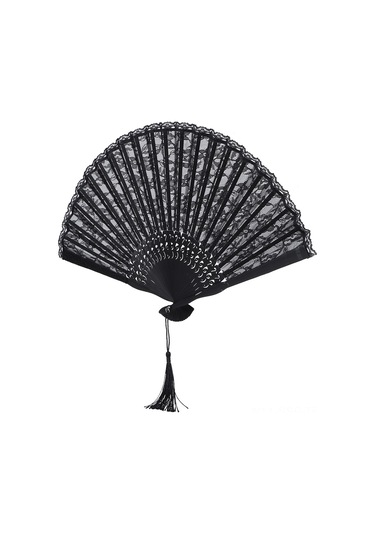 Springsun Bambu Kollu Siyah Dokuma Katlı Klipsli Plevne - Dans Propsu, Ev Dekoru, Yüksek Kaliteli Fırça