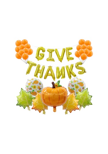 Balkabağı Akçaağaç Yaprağı Lateks Set Parti Dekorasyonu İle Şükran Günü Seti