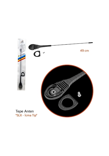 Markaonbir Zendar Y-220V Tepe Anteni Slx Düz (İcma Tip) 49 Cm Br0025020