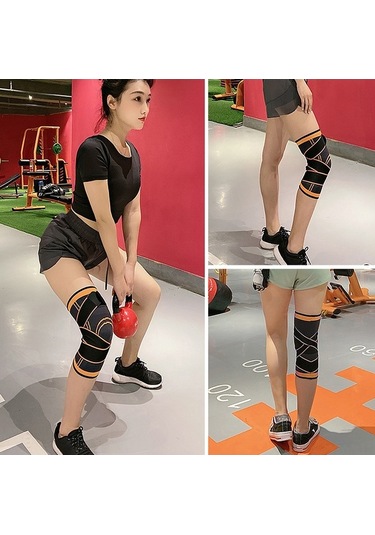 Dancemonkey Esnek Dizlik - Koşu, Bisiklet Ve Basketbol İçin Diz Koruma Bandajı Yeşil/turuncu/siyah Çok Renkli