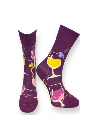 4'lü Unısex İçki Temalı Esnek Nem Alabilen Pamuklu Spor Soket Çoraplar Çok Renkli