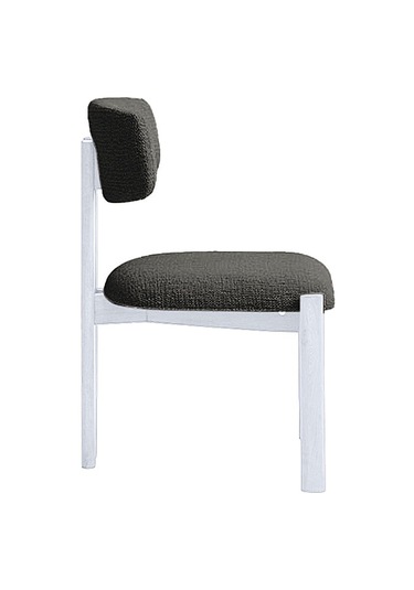 Espoo İskandinav Ahşap Bohem Sandalye Beyaz - Antrasit